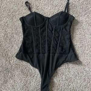 NWOT Lulu’s Black Lace Bodysuit